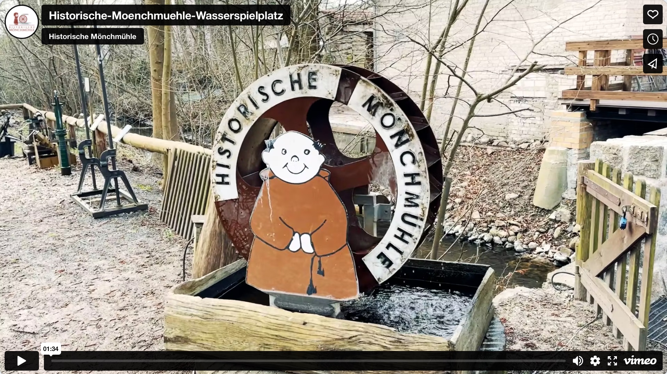 Bild vom Video über den Wasserspielplatz der Historischen Mönchmühle